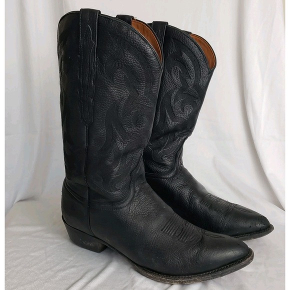 Rudy Lara Cowboy Western Boots Black Soft Leather Mens Size 10EE‎